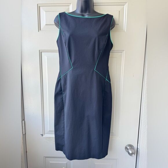 Lafayette 148 New York Deana Piped Trim Stretch Sheath Dress  Size 4 - Picture 3 of 16